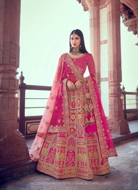 Pink Colour Exclusive Fancy Bridal Wedding Wear Heavy Embroidery Work Latest Lehenga Choli Collection AA-107